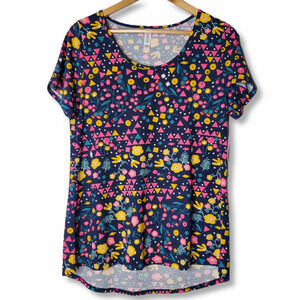 LuLaRoe Classic T Short Sleeve Top Floral Sz M